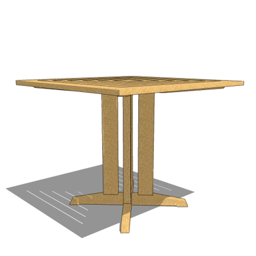 CAD Drawings BIM Models Westminster Teak Pyramid Square Table
