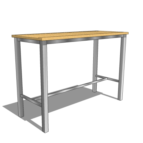 CAD Drawings BIM Models Westminster Teak Vogue Bar Table