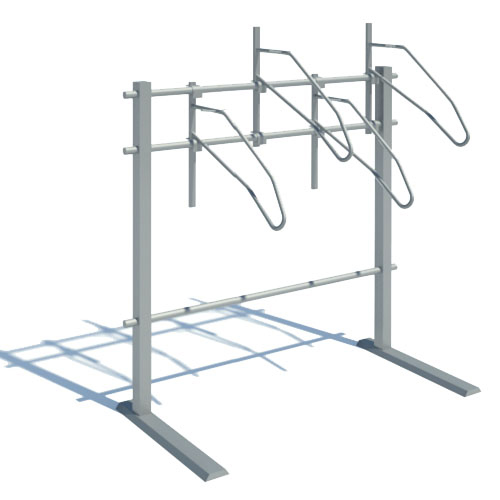 CAD Drawings BIM Models Sportworks Vertical + Square Tube Bike Rack - Single Sided