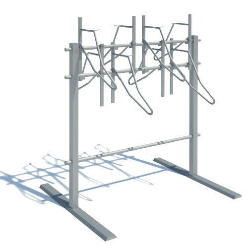 CAD Drawings BIM Models Sportworks Vertical + Square Tube Bike Rack - Double Sided