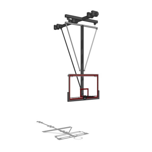 CAD Drawings BIM Models IPI by Bison Y-Frame Ceiling Mounted Backstops
