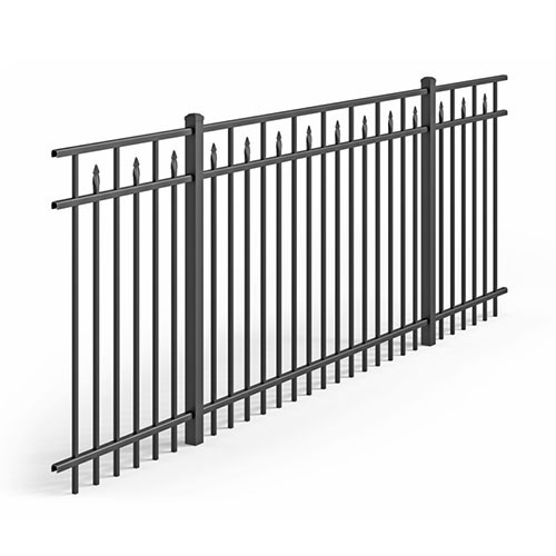 View Industrial Aluminum Fences: UAF-250 Flat Top with Spears