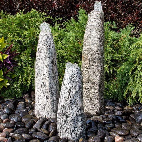 View Speckled Granite Pillar Fountain