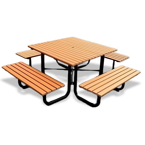 View Picnic Table: Recycled Plastic with Metal Frame Ends, Model ( CAT- 200 )