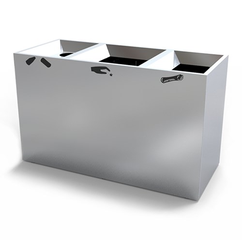 View Recycling Bin: Steel/ Stainless Steel Finish, Model ( CRC- 792 )