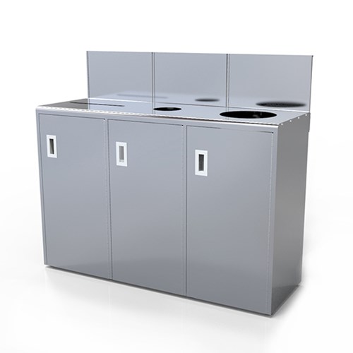 View Recycling Bin: Steel/ Stainless Steel Finish, Model ( CRC- 703 )