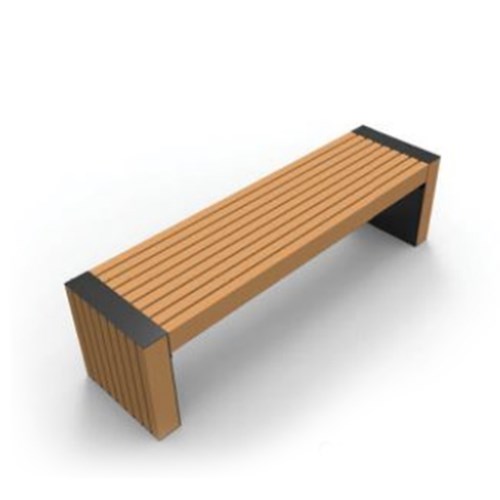View Bench: Recycled Plastic with Metal Frame Ends, ( CAB-827 )