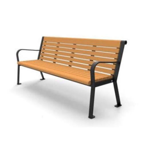 View Bench: Recycled Plastic with Metal Frame Ends, ( CAB- 801 )