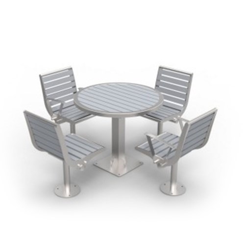 View Picnic Table: Recycled Plastic with Metal Frame Ends, Model ( CAT- 500 )