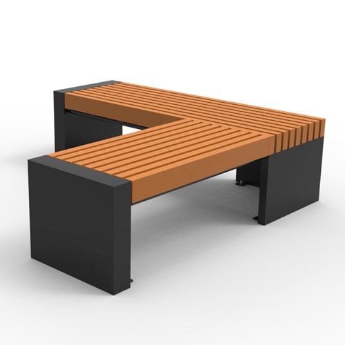 View Bench: Recycled Plastic Modern Street, Model ( CAB 301 )