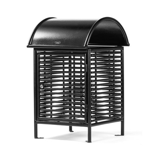 View Receptacle: Metal Trash Can With Rain Cap, Model ( CAY 116 )