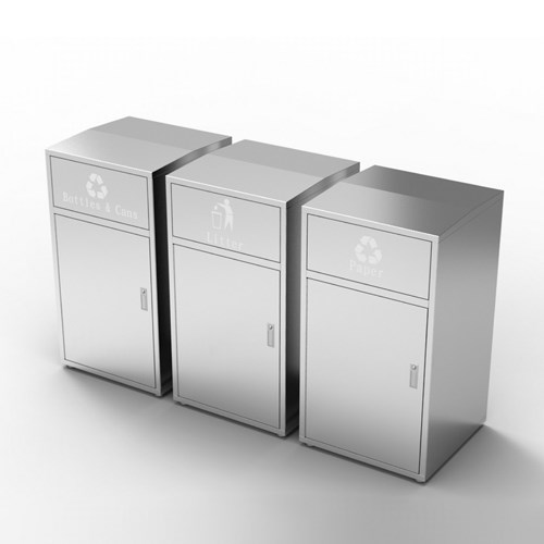 View Recycling Bin: Individual Stainless Steel Stations, Model ( CRC 707N )