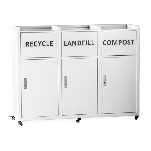 View Recycling Bin: 3 In 1 Waste Receptacle With Tray Return, Model ( CRC 712 )