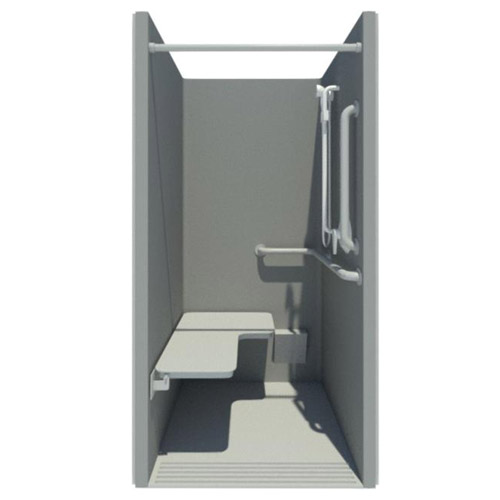 CAD Drawings BIM Models Comfort Designs Bathware AcrylX™ - 36" ADA Transfer Shower with Integral Trench Drain