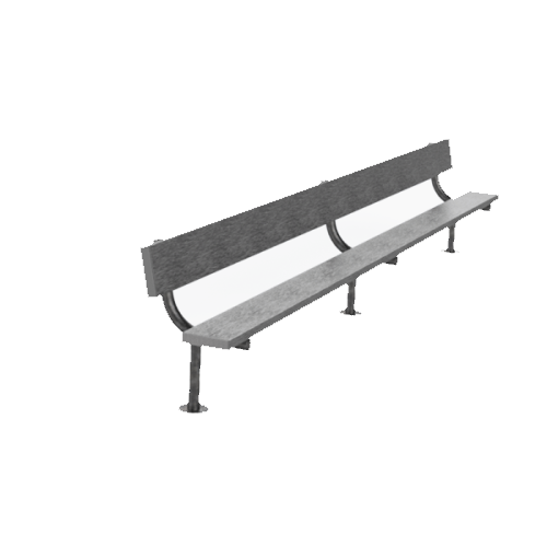 CAD Drawings PW Athletic Players Bench With Back: Model 1103