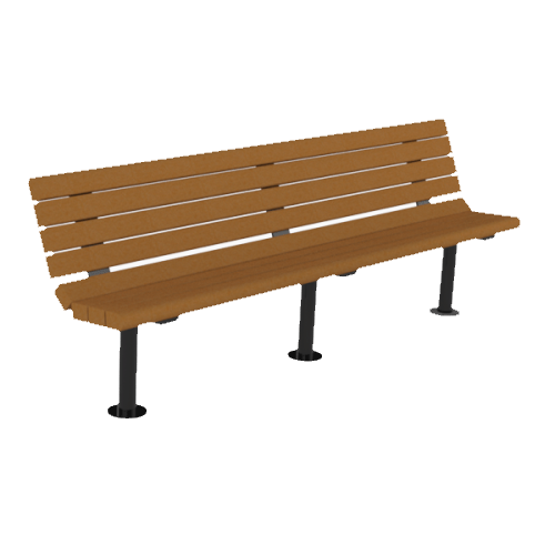 CAD Drawings PW Athletic Recycled Plank Bench With Back: Model 1118