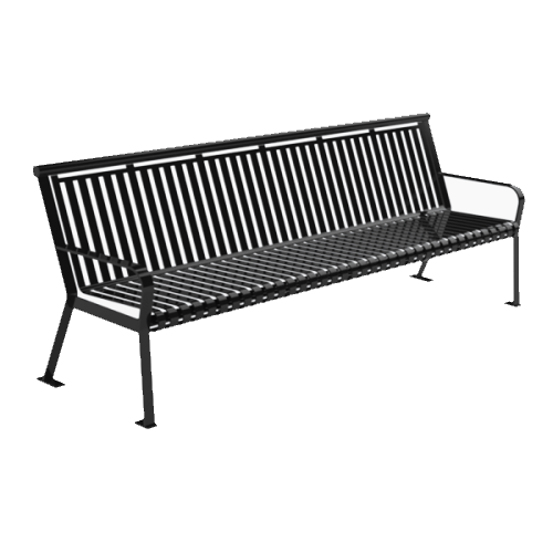 CAD Drawings PW Athletic Steel Strap Bench With Back: Model 3106-06-08