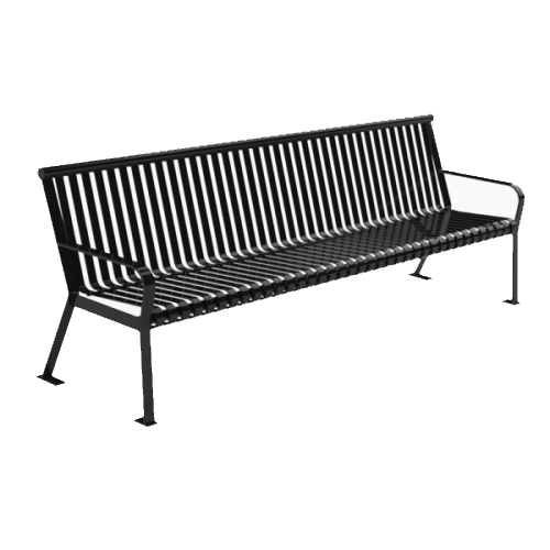CAD Drawings PW Athletic Steel Strap Bench With Back: Model 3107-06-08