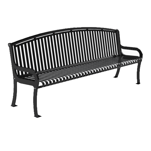 CAD Drawings PW Athletic Steel Bench With Arched Back: Model 3110