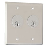 View CM-3200 & CM-3500 Series: Double Gang Key Switches - Stainless Steel Faceplate
