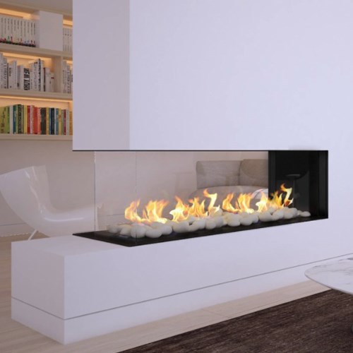 View Indoor Flare Room Definer - Peninsula Linear Fireplaces