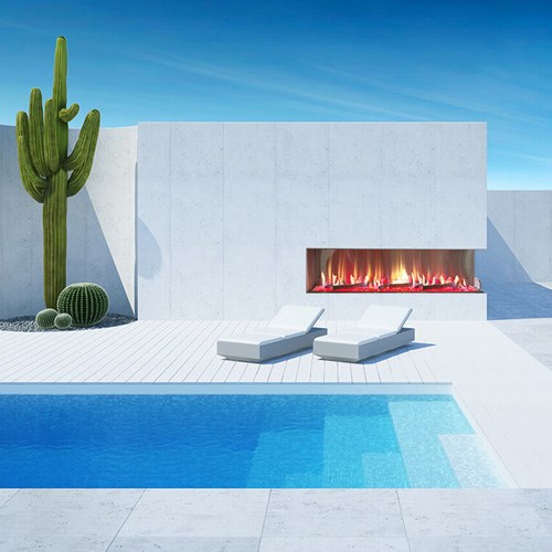 View Outdoor Flare Vent Free Right Corner - Modern Outdoor Fireplaces