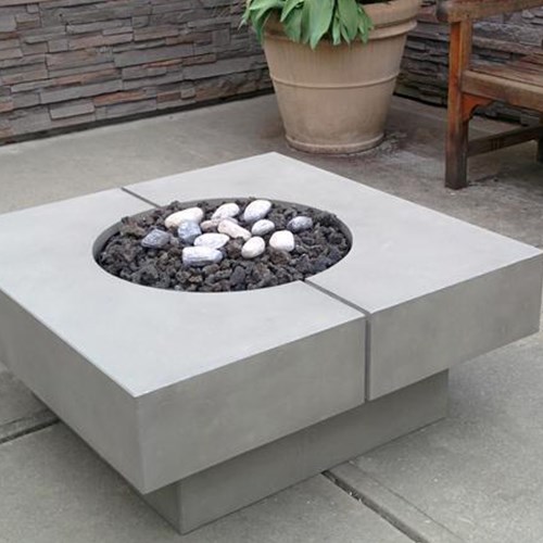 View Modern Square Fire Table