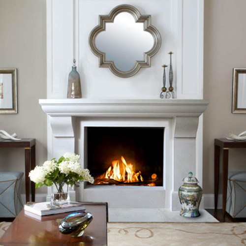 View Regal Concrete Fireplace Mantel