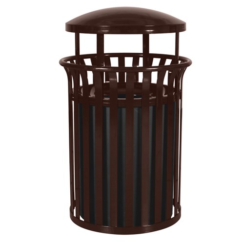 View Streetscape Collection Outdoor Trash Receptacle with Rain Canopy - 37 Gallon