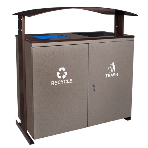View Ellipse Collection Two-Stream Receptacle with Rain Canopy - 90 Gallon