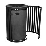 View Streetscape Collection Outdoor Trash Receptacle with Funnel Top and Door - 45 Gallon