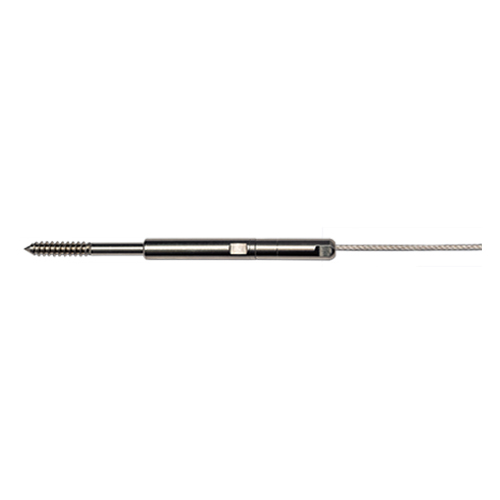 CAD Drawings Cable Connection, The (Ultra-tec Cable Railing) Cable Railing Hardware for Wood Posts — Push-Lock® Tensioner with Hanger Bolt