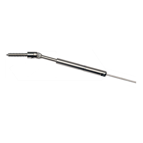 CAD Drawings Cable Connection, The (Ultra-tec Cable Railing) Cable Railing Hardware for Wood Posts — Push-Lock® Tensioner with Lag Clevis