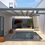 View Tecnic & Tecnic One Pergola® Trellis or Structure Mounted Retractable Fabric Roofs For Residences, Resturants & Hotels