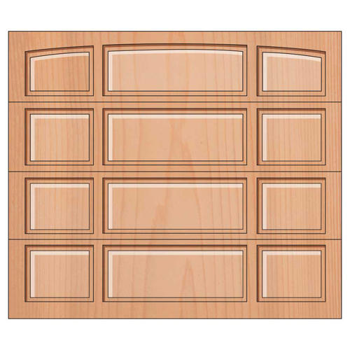 CAD Drawings Everite Door Works 2 Short 1 Long Panel Q Solid Arched Top
