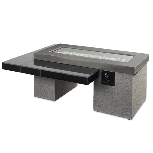 CAD Drawings The Outdoor GreatRoom Company Black Uptown Linear Gas Fire Pit Table