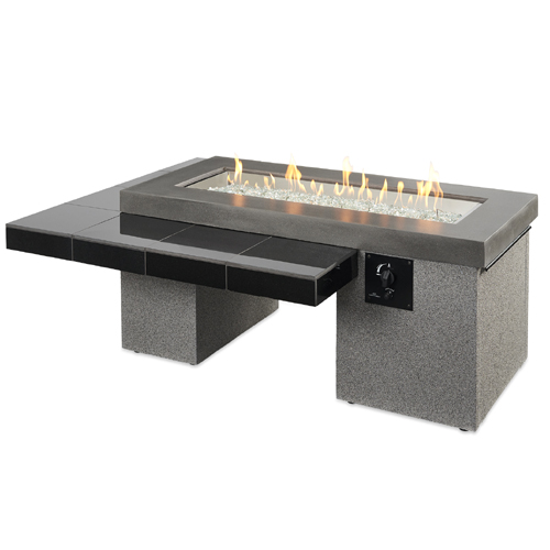 CAD Drawings The Outdoor GreatRoom Company Black Uptown Linear Gas Fire Pit Table