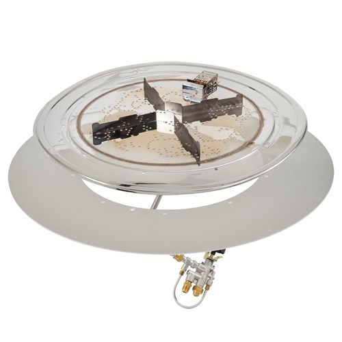 View Round Crystal Fire Plus Gas Burner Insert and Plate Kit For Commercial Or Residential Applications