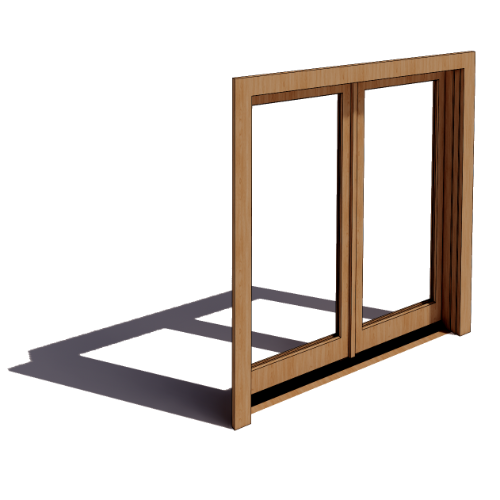 CAD Drawings BIM Models Reilly Architectural Out-Swing Wood Door: Two-Panel Active/Passive