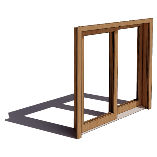 CAD Drawings BIM Models Reilly Architectural Sliding Wood Door: Two-Panel
