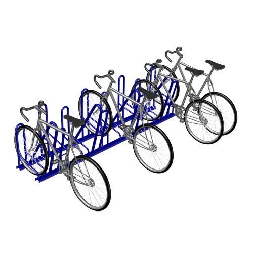CAD Drawings BIM Models Greenspoke (852008-A) Pinnacle-A, Alternating Height Rack, 8-Bike, Surface Mount 