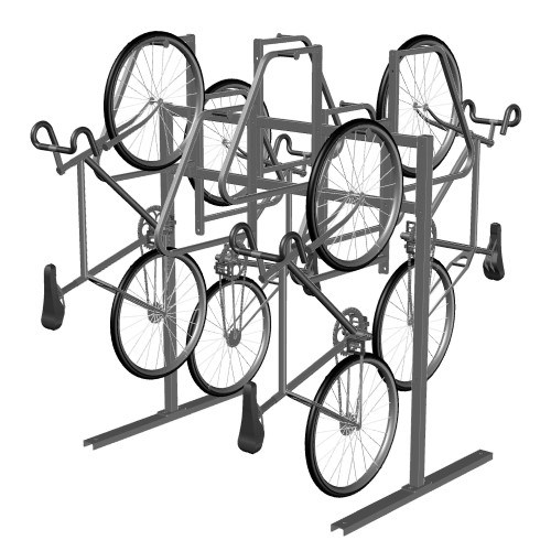 View (CVR-D) Compact Vertical Rack (Bike Hanger), Double Sided, 8-Bike, Floor Mount 