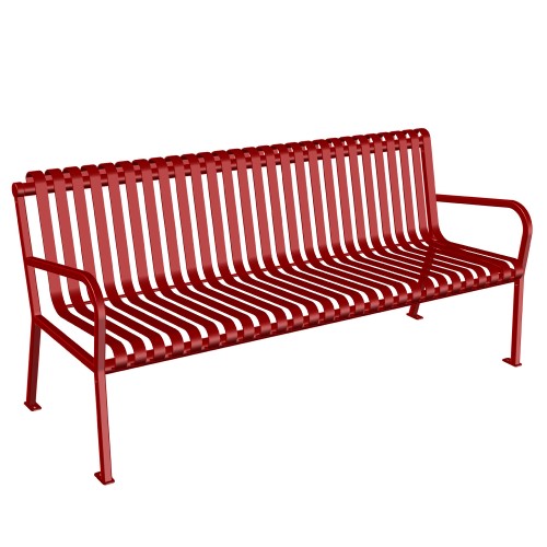 CAD Drawings Knill Site Furnishings (222-6) Steel Bench, 6', Vertical Slats, Fully Welded, Surface Mount