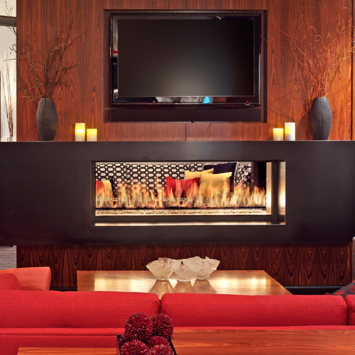 CAD Drawings BIM Models Montigo Fireplaces Custom 5' Single Sided - C-VIEW (C520) Commercial Gas Fireplace