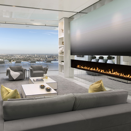 CAD Drawings BIM Models Montigo Fireplaces Custom 9' Single Sided - C-VIEW (C920) Commercial Gas Fireplace