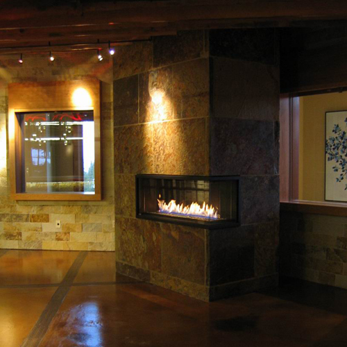 CAD Drawings BIM Models Montigo Fireplaces Custom 4' Corner - C-VIEW (C420CL/CR) Commercial Gas Fireplace