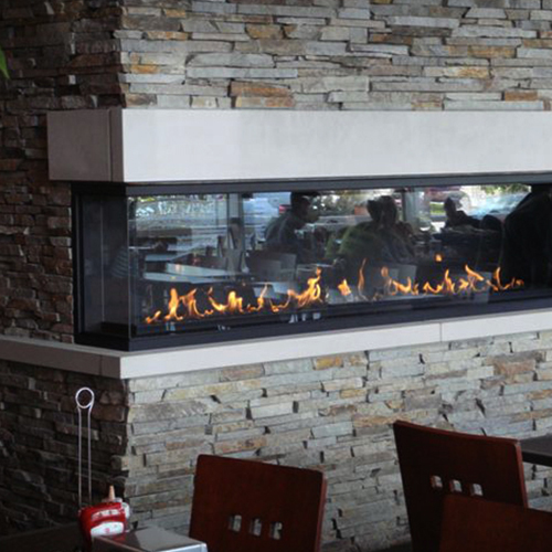 CAD Drawings BIM Models Montigo Fireplaces Custom 5' Corner - C-VIEW (C520CL/CR) Commercial Gas Fireplace