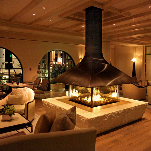 CAD Drawings BIM Models Montigo Fireplaces Custom 4' Four Sided - C-VIEW (C4W4) Commercial Gas Fireplace