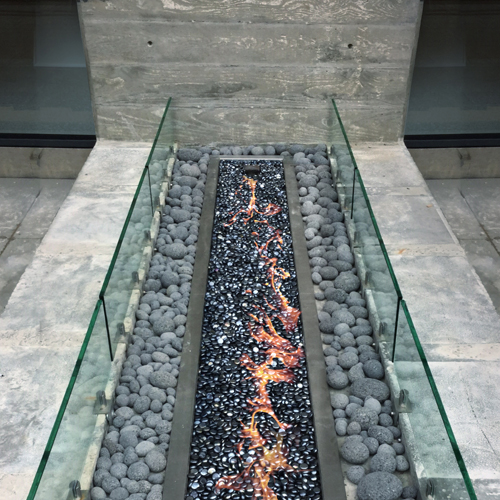 CAD Drawings BIM Models Montigo Fireplaces Custom 8' Linear Firepit - CFPO Series (CFPO-8) Commercial Gas Fireplace