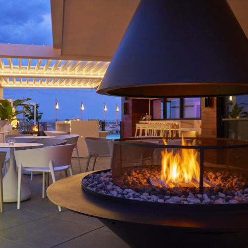 CAD Drawings BIM Models Montigo Fireplaces Custom 2' Round Firepit - CFPO-R Series (CFPO-R2) Commercial Gas Fireplace